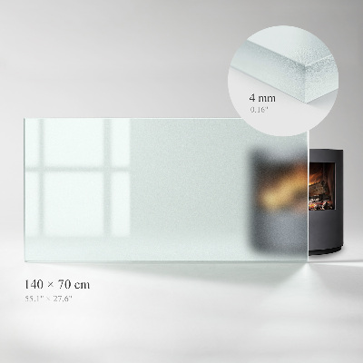 Glass hearth rectangular and semi-transparent