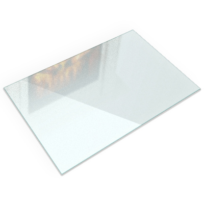 Glass hearth rectangular and semi-transparent