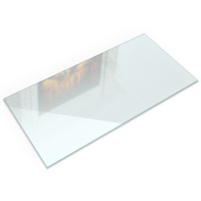 Glass hearth Rectangular semi-transparent