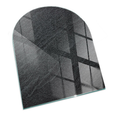 Glass fire hearth semi-oval Natural stone texture
