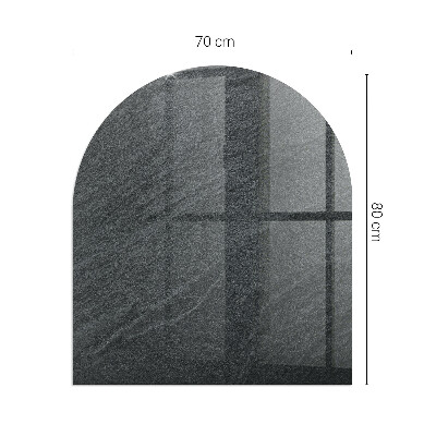 Glass fire hearth semi-oval Natural stone texture