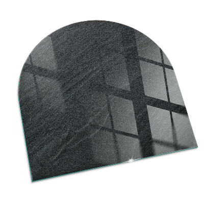 Glass fire hearth semi-oval Natural stone texture