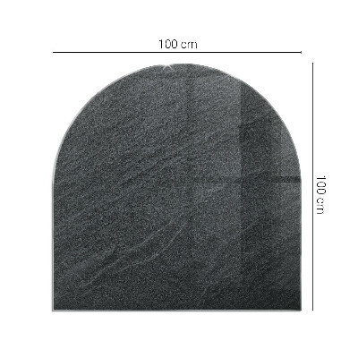 Glass fire hearth semi-oval Natural stone texture