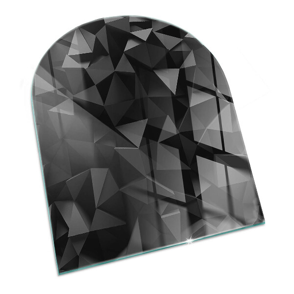 Glass fire hearth semi-oval Three-dimensional geometry