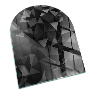 Glass fire hearth semi-oval Three-dimensional geometry