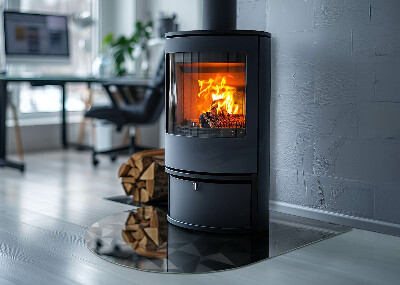 Glass fire hearth semi-oval Three-dimensional geometry