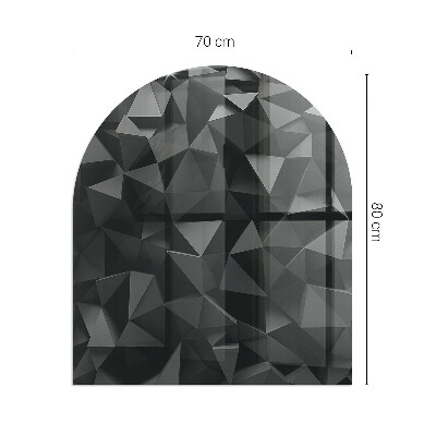 Glass fire hearth semi-oval Three-dimensional geometry