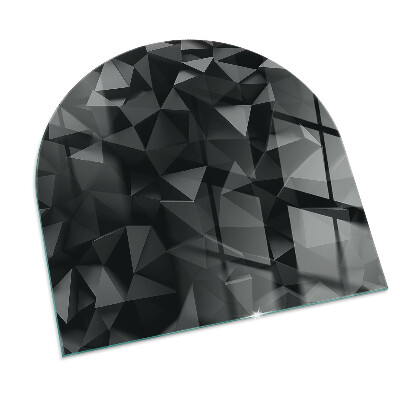 Glass fire hearth semi-oval Three-dimensional geometry