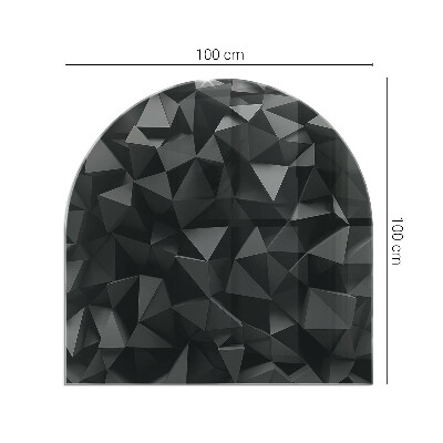 Glass fire hearth semi-oval Three-dimensional geometry