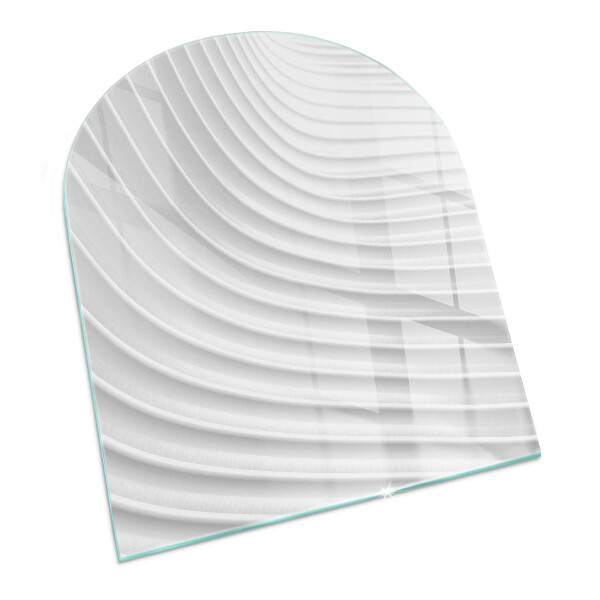 Glass hearth semi-oval Waves of delicate lines