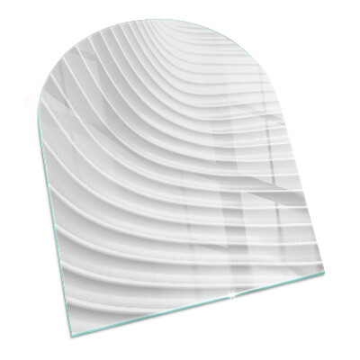 Glass hearth semi-oval Waves of delicate lines