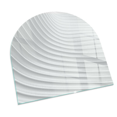 Glass hearth semi-oval Waves of delicate lines