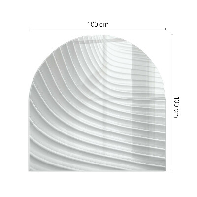 Glass hearth semi-oval Waves of delicate lines