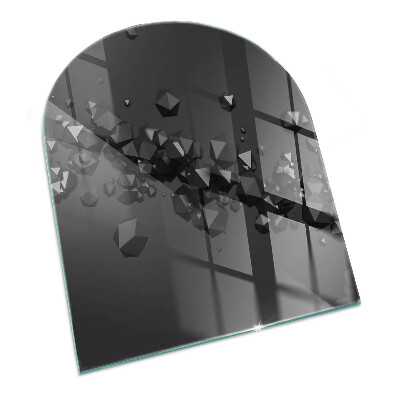 Glass fire hearth semi-oval Abstract Cloud of Solids