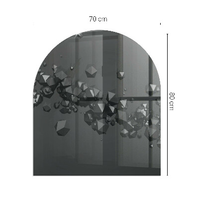 Glass fire hearth semi-oval Abstract Cloud of Solids