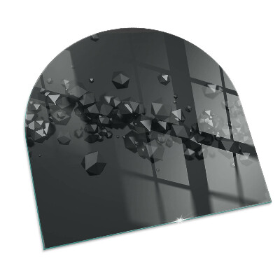 Glass fire hearth semi-oval Abstract Cloud of Solids