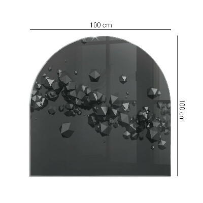 Glass fire hearth semi-oval Abstract Cloud of Solids