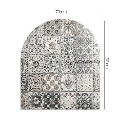 Glass hearth semi-oval Decorative tile patterns