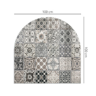 Glass hearth semi-oval Decorative tile patterns