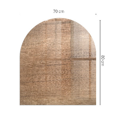 Glass hearth semi-oval Natural wood pattern