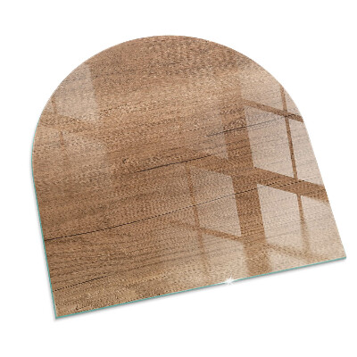 Glass hearth semi-oval Natural wood pattern