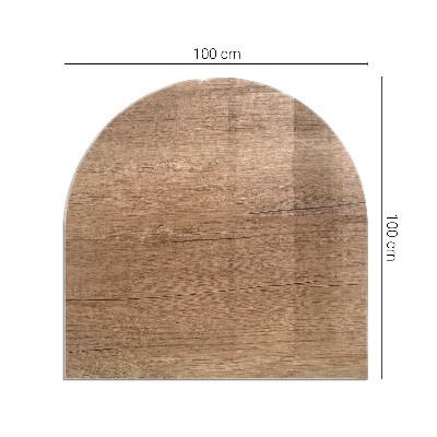 Glass hearth semi-oval Natural wood pattern