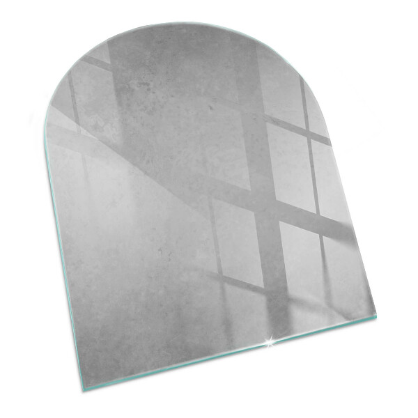 Glass hearth semi-oval Concrete texture with effect