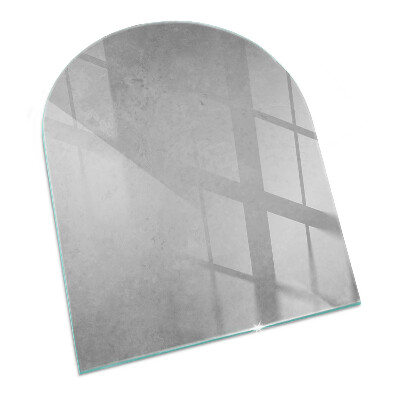 Glass hearth semi-oval Concrete texture with effect