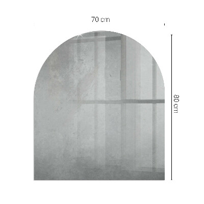 Glass hearth semi-oval Concrete texture with effect
