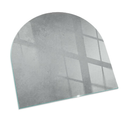 Glass hearth semi-oval Concrete texture with effect