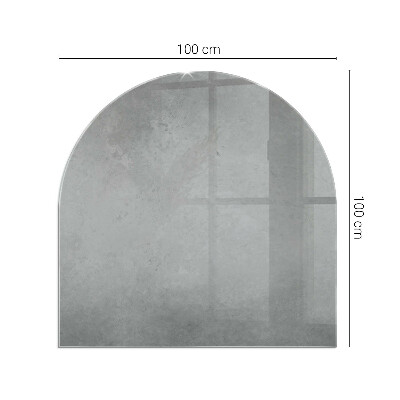 Glass hearth semi-oval Concrete texture with effect