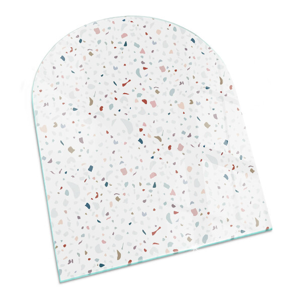 Glass hearth semi-oval Pattern with small shapes