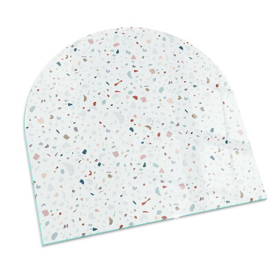 Glass hearth semi-oval Pattern with small shapes
