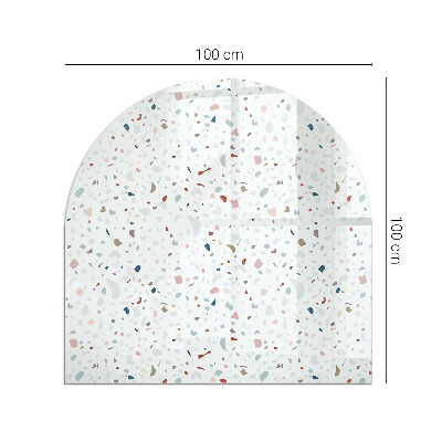 Glass hearth semi-oval Pattern with small shapes