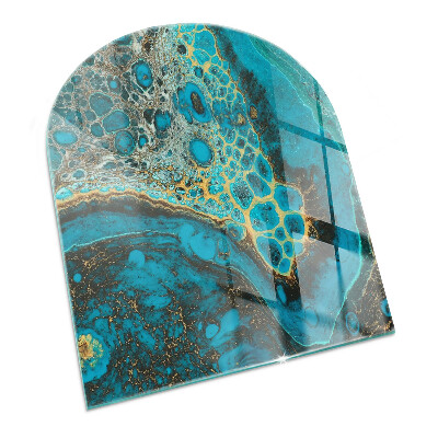 Glass fire hearth semi-oval Abstract organic pattern