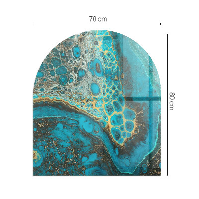 Glass fire hearth semi-oval Abstract organic pattern