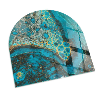 Glass fire hearth semi-oval Abstract organic pattern