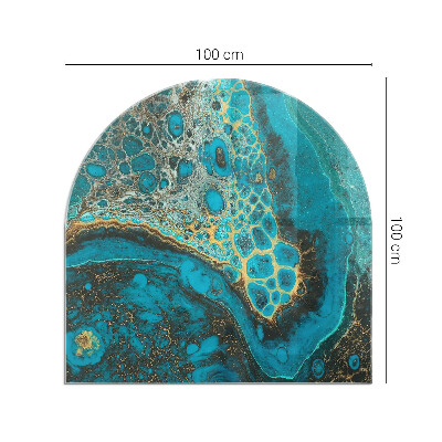 Glass fire hearth semi-oval Abstract organic pattern