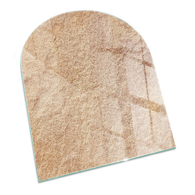 Glass hearth semi-oval Natural stone texture