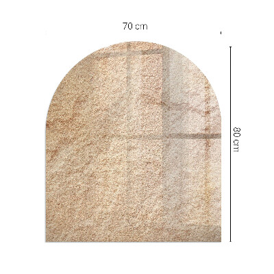 Glass hearth semi-oval Natural stone texture