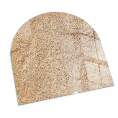 Glass hearth semi-oval Natural stone texture