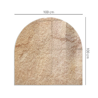 Glass hearth semi-oval Natural stone texture