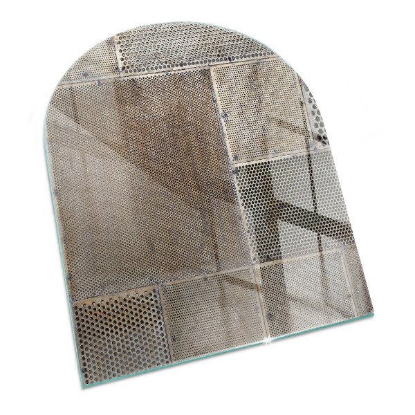 Glass fire hearth semi-oval Perforated sheet pattern