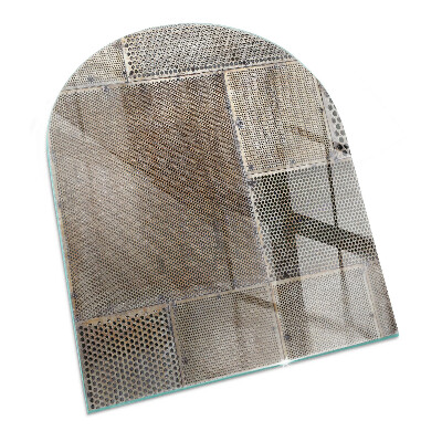 Glass fire hearth semi-oval Perforated sheet pattern