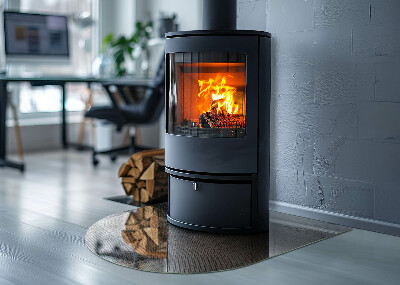 Glass fire hearth semi-oval Perforated sheet pattern
