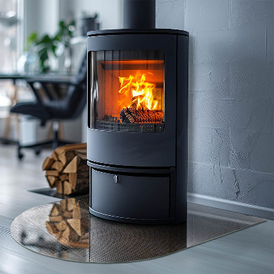 Glass fire hearth semi-oval Perforated sheet pattern