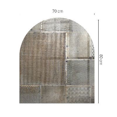Glass fire hearth semi-oval Perforated sheet pattern