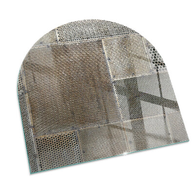 Glass fire hearth semi-oval Perforated sheet pattern