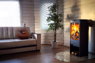 Glass fire hearth semi-oval Perforated sheet pattern