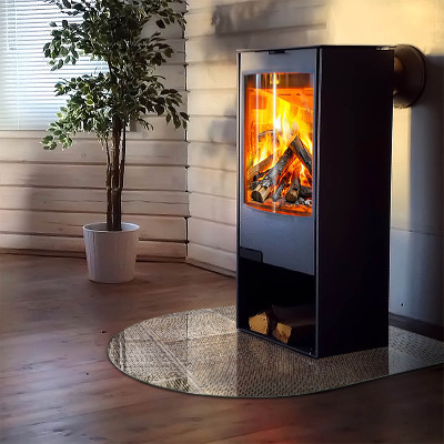Glass fire hearth semi-oval Perforated sheet pattern